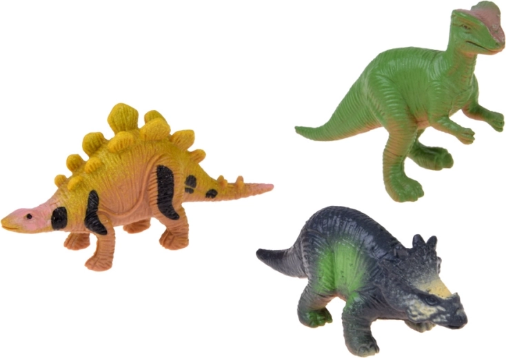 3 figurines de dinosaures et autocollants phosphorescents