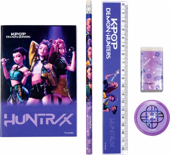 Ensemble scolaire d’écriture 5 pièces KPop Demon Hunters Huntrix – violet