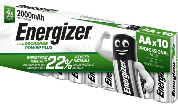 Piles rechargeables AA 2000 mAh Energizer Power Plus, 10 pcs