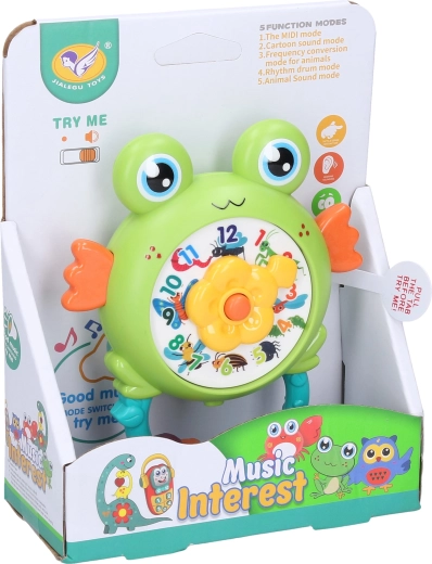 Hochet grenouille avec effets lumineux et sonores 11 cm - 1 pièce