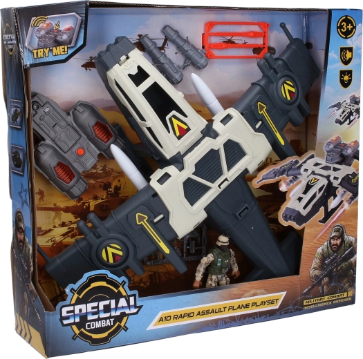 Avion militaire avec effets – set de jeu 40 cm