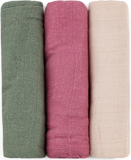 PETITE&MARS langes en mousseline de bambou Moussy Botanic Tones 68 × 68 cm - 3 pièces