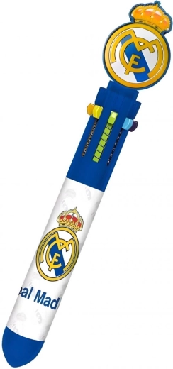 Stylo multicolore Real Madrid avec embout 3D - 1 pièce