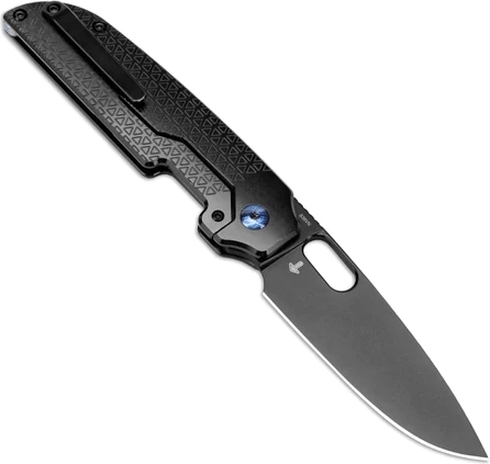 Lame S35VN premium avec finition titane noire