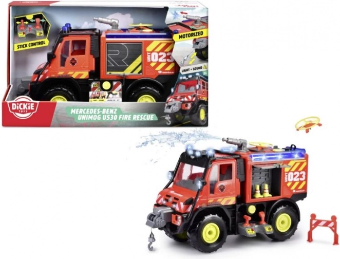 Camion de pompiers Mercedes-Benz Unimog U530 avec effets