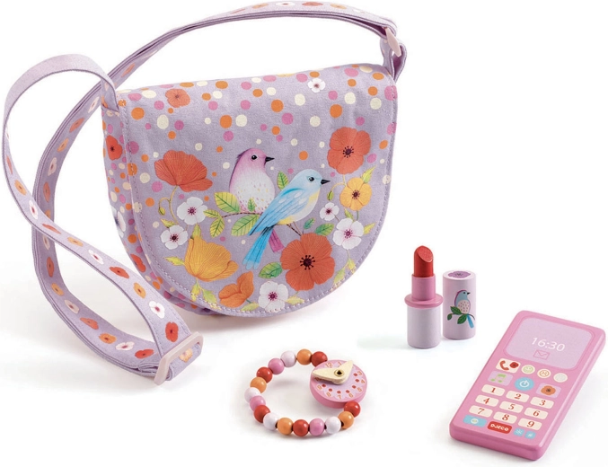 DJECO sac à main avec accessoires Fleurs