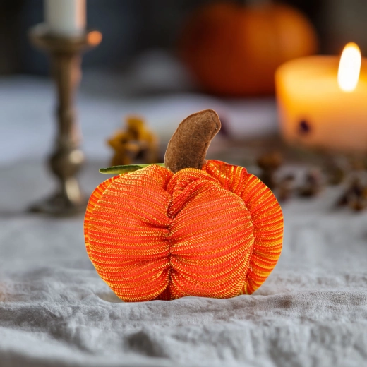 Citrouille d'Halloween en textile 7 × 7 × 7 cm