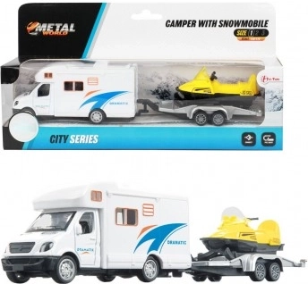 Camping-car avec scooter des neiges à rétrofriction - 1 pièce
