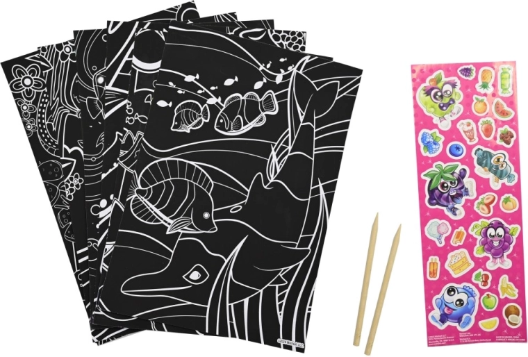 Scratch art magique aux motifs marins