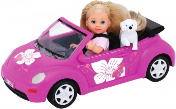 Poupée Evička avec voiture New Beetle et set de pique-nique