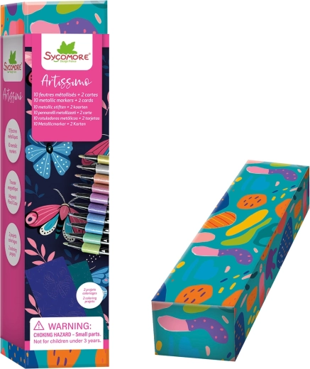 Feutres métalliques Artissimo (10 pcs) avec coloriages