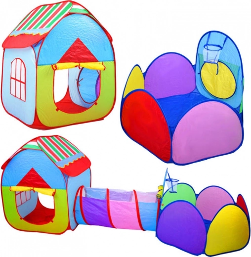 Tente pour enfants 3-en-1 avec tunnel et enclos