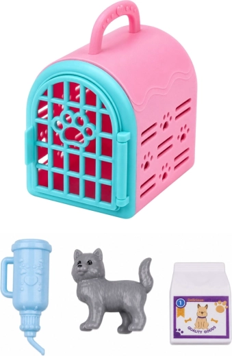Caisse de transport et chaton pour jouer à s’occuper d’un animal