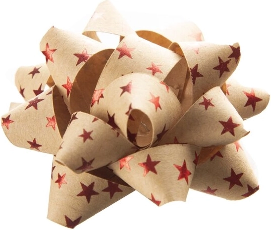 Rosette en papier en forme d’étoile en papier kraft beige 5 cm (mix de 3 variantes)