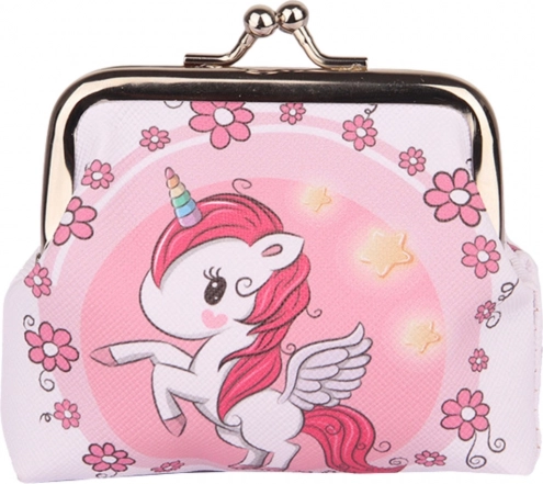 Portefeuille pour enfant avec licorne et fleurs 10x9 cm