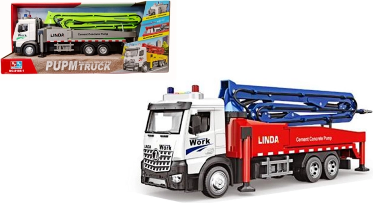 Camion pompe à béton de pompiers avec lumière et son