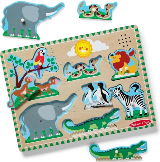 Puzzle sonore en bois Melissa & Doug – Animaux du zoo