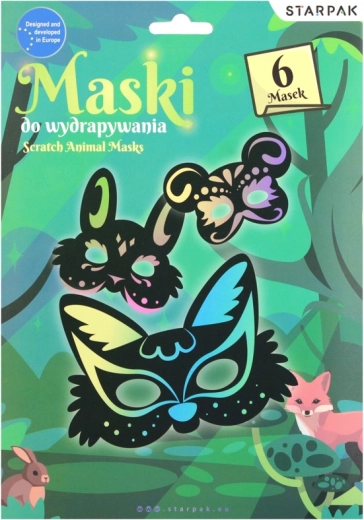 Masques à gratter – kit créatif 6 pcs + stylet en bambou