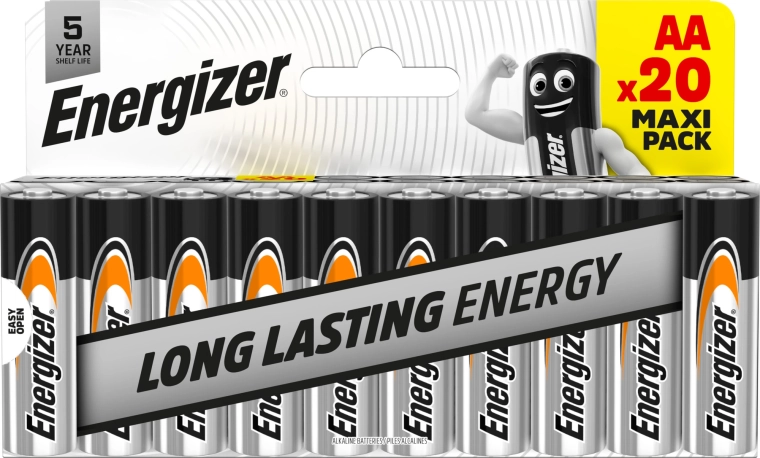 Energizer Everyday AA piles alcalines 1,5 V – pack de 20