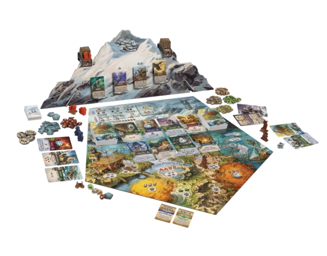 Plateau de jeu complet et composants riches