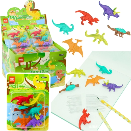 Set de gommes en forme de dinosaures - 6 pièces