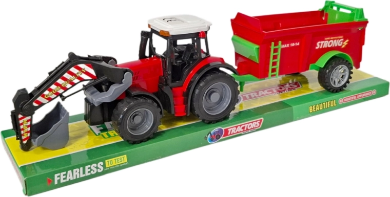 Tracteur avec remorque et chargeur frontal – set pour petits fermiers