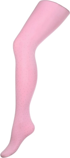 Collants enfant en coton New Baby rose clair à pois 116