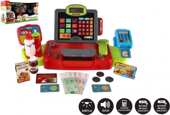 Caisse enregistreuse électronique pour enfants avec lumière et son, avec accessoires