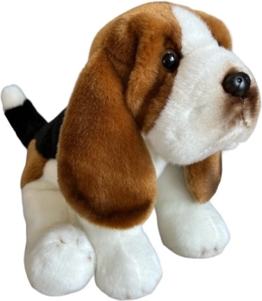 Basset assis en peluche 30 cm