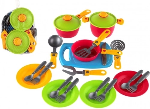 Set de vaisselle pour enfants avec planche, plastique
