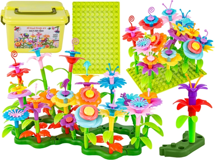 Jeu de construction dans une valisette – jardin fleuri 135 pièces