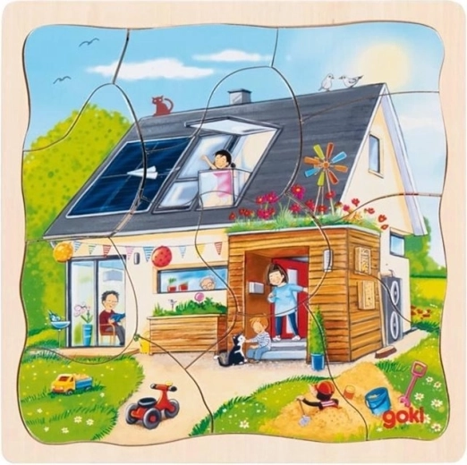 Puzzle multicouches Nous construisons une maison