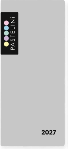 Agenda mensuel Pastelini 2027 gris avec couverture en PVC
