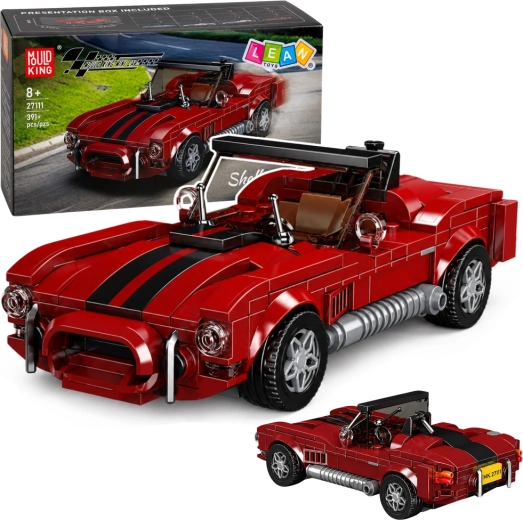 Kit de construction S.Cobra – voiture de sport classique rouge avec vitrine (391 pièces)