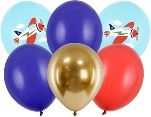 Ballons 30 cm Avion – mix de couleurs, lot de 6 pcs