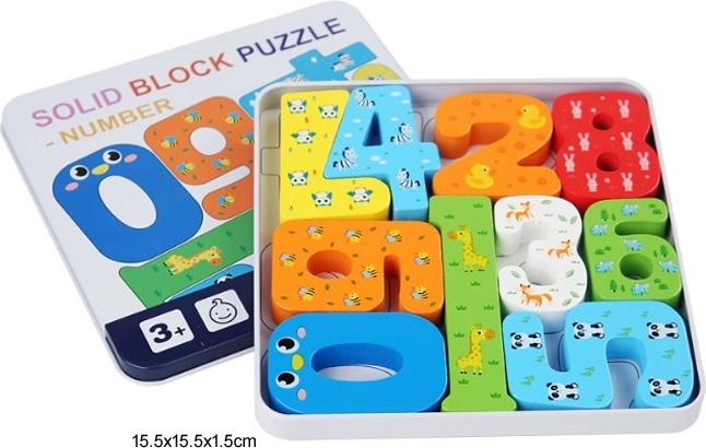 Puzzle en bois avec chiffres