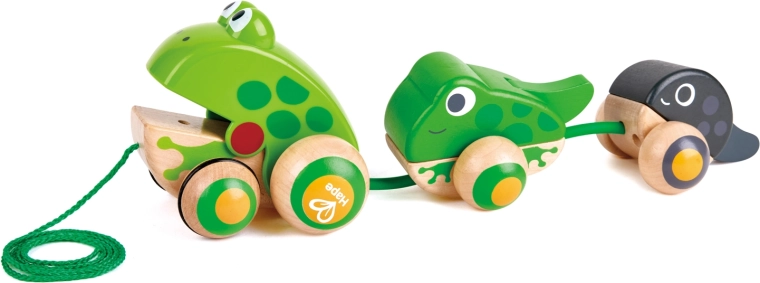 Jouet à tirer famille de grenouilles