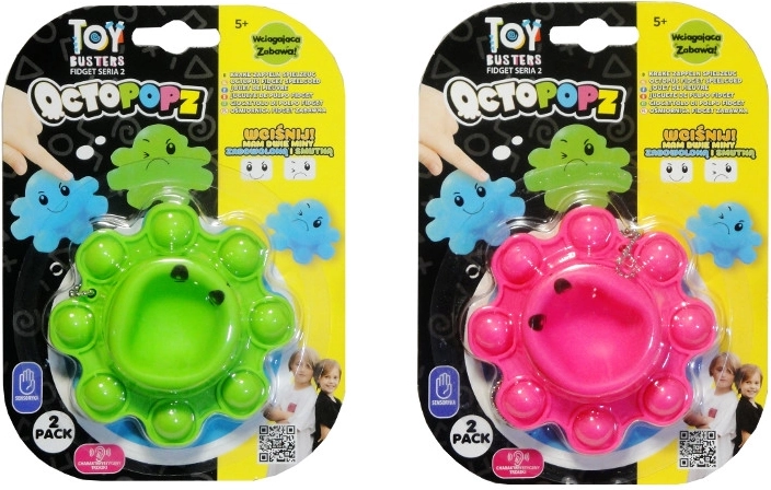 Pieuvre fidget – jouet antistress réversible à presser (2 pcs)