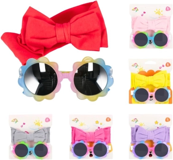 Ensemble de lunettes de soleil et serre-tête à nœud (6 couleurs)