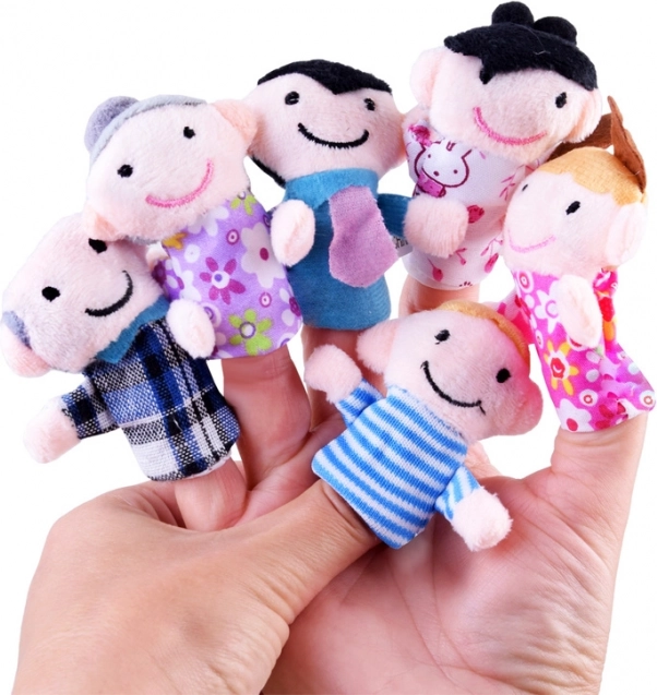 Ensemble de marionnettes à doigts Famille 6 pcs