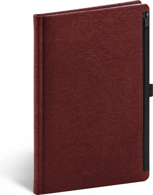 Carnet ligné avec poche zippée rouge 13 × 21 cm