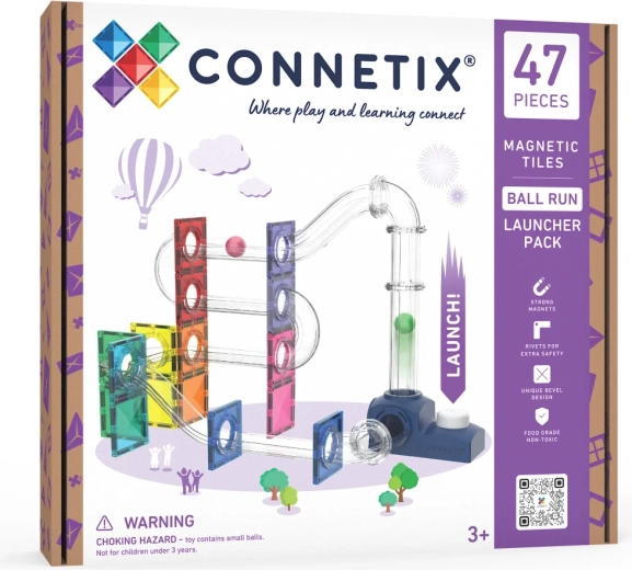 Connetix circuit de billes avec lanceur, 47 pièces