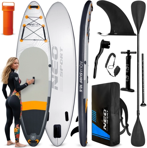 Neo-Sport Aquasurf 10’6 paddle gonflable (SUP) 320 × 84 × 15 cm – set avec accessoires