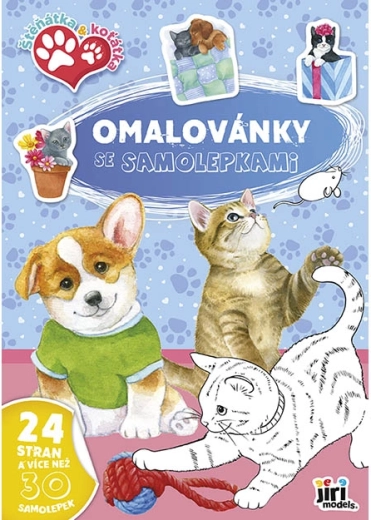 Coloriages A4 avec autocollants – Chiots et chatons