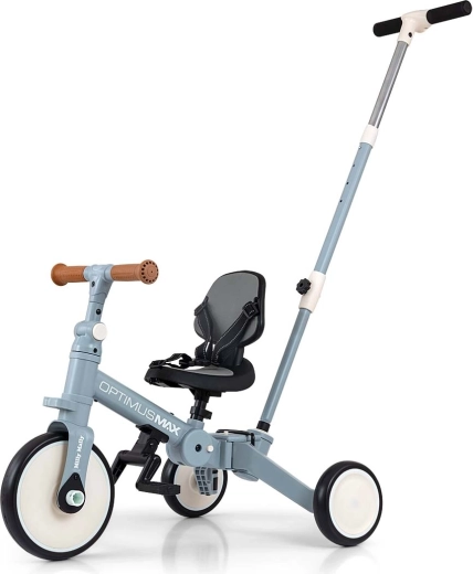 Milly Mally Optimus Max Denim porteur et tricycle pour enfants 5 en 1