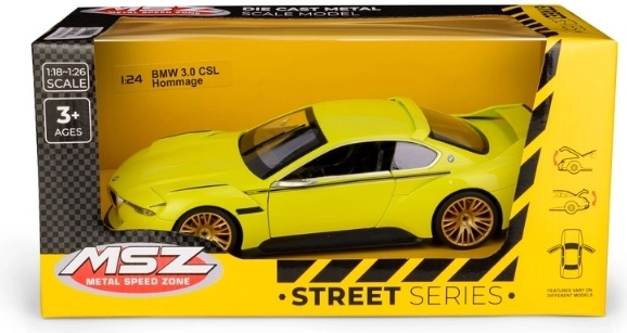 Modèle réduit de collection BMW 3.0 CSL Hommage MSZ à l’échelle 1:24 jaune