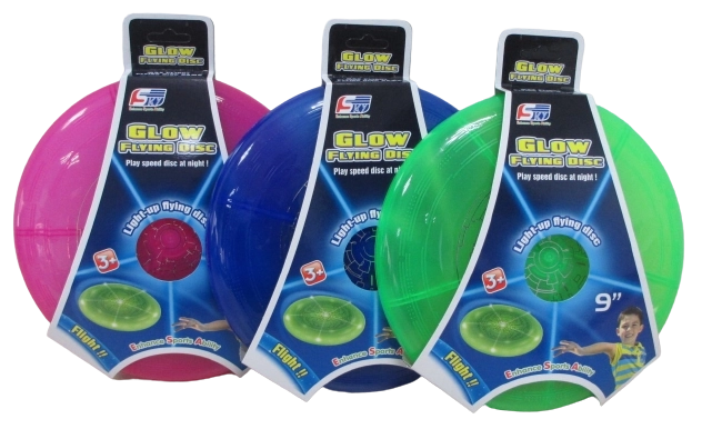 Disque volant lumineux 20 cm (assortiment de couleurs)