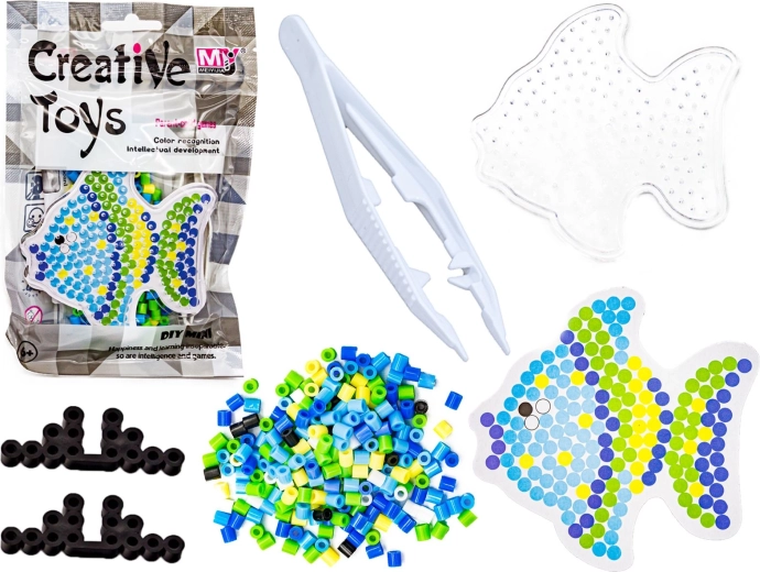 Perles à repasser – mini set avec gabarit poisson
