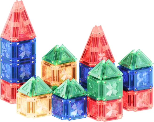 Cleverclixx jeu de construction magnétique mini tiles intense pack 28 pièces