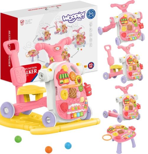 Woopie Marcheur Enfant 5-en-1 Multifonction Rose 1+